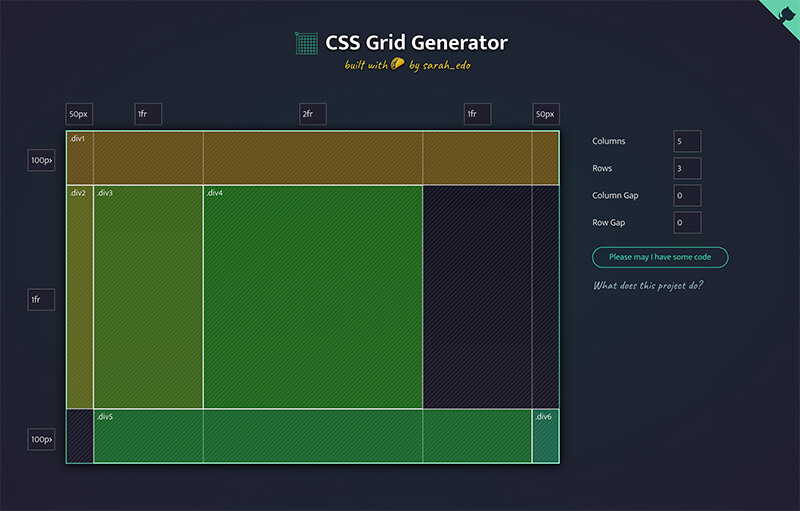 Tools Grid css generator
